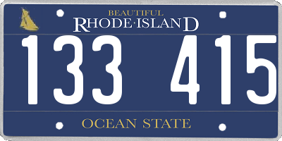 RI license plate 133415