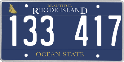 RI license plate 133417