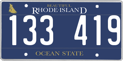 RI license plate 133419