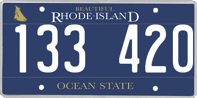 RI license plate 133420