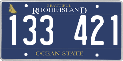 RI license plate 133421