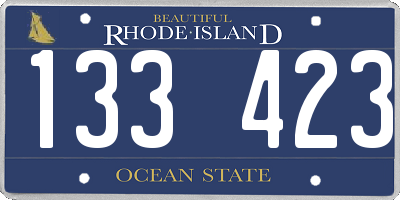 RI license plate 133423