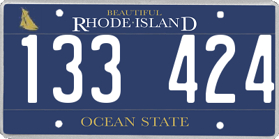 RI license plate 133424