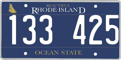 RI license plate 133425