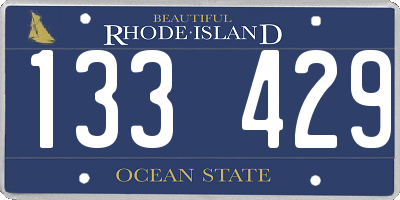 RI license plate 133429