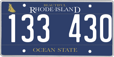 RI license plate 133430