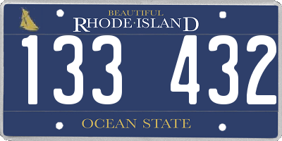 RI license plate 133432