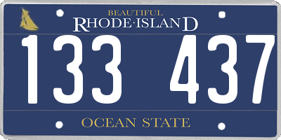 RI license plate 133437