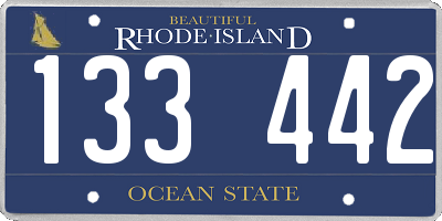 RI license plate 133442