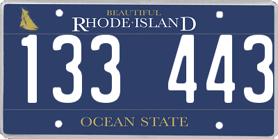 RI license plate 133443