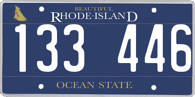 RI license plate 133446