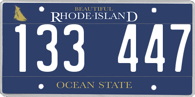 RI license plate 133447