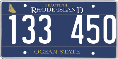 RI license plate 133450