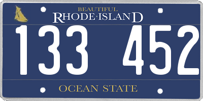RI license plate 133452