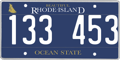 RI license plate 133453