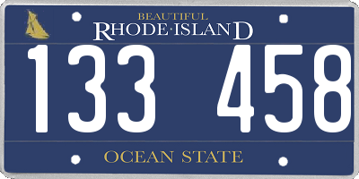 RI license plate 133458