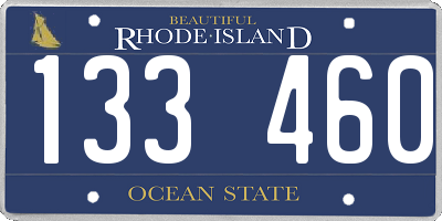 RI license plate 133460