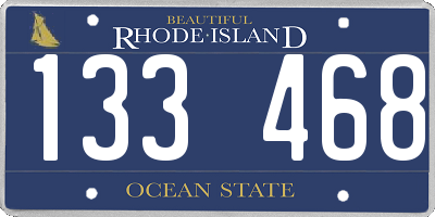 RI license plate 133468
