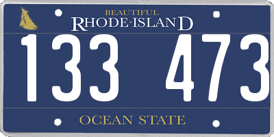 RI license plate 133473