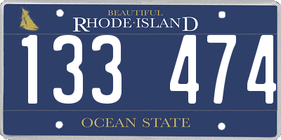 RI license plate 133474