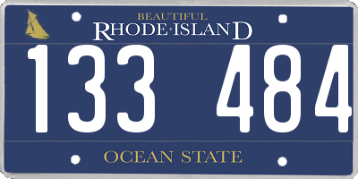 RI license plate 133484