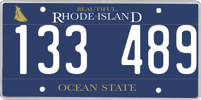 RI license plate 133489