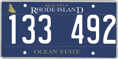 RI license plate 133492