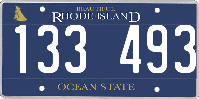 RI license plate 133493