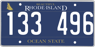 RI license plate 133496