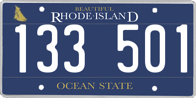 RI license plate 133501
