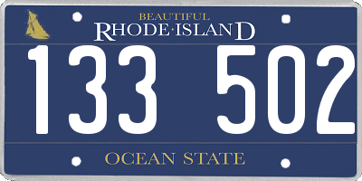 RI license plate 133502