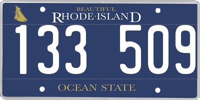 RI license plate 133509