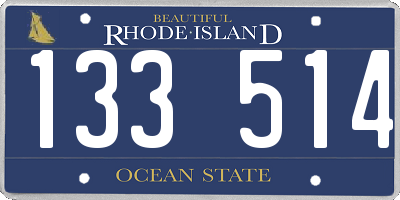 RI license plate 133514