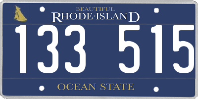 RI license plate 133515