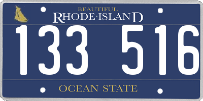RI license plate 133516