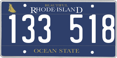 RI license plate 133518