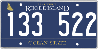 RI license plate 133522