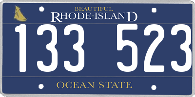 RI license plate 133523