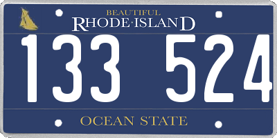 RI license plate 133524
