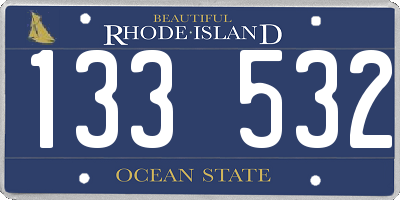 RI license plate 133532