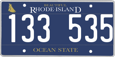 RI license plate 133535