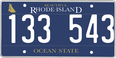 RI license plate 133543
