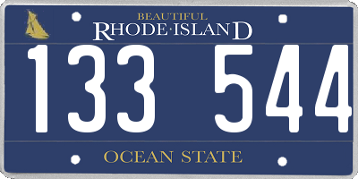 RI license plate 133544