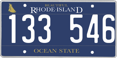 RI license plate 133546