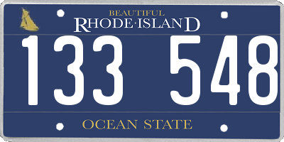 RI license plate 133548