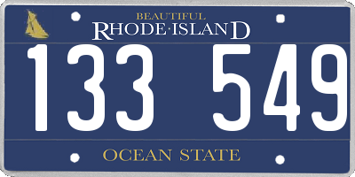 RI license plate 133549