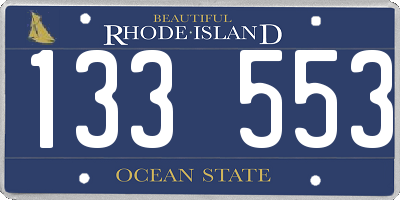 RI license plate 133553