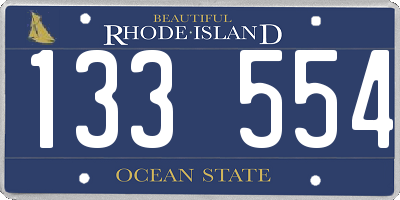 RI license plate 133554