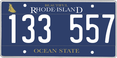 RI license plate 133557