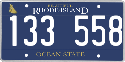 RI license plate 133558